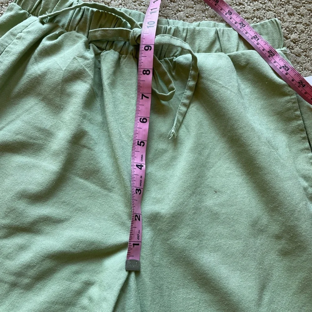 Green wide leg linen pants - Picture 7 of 10